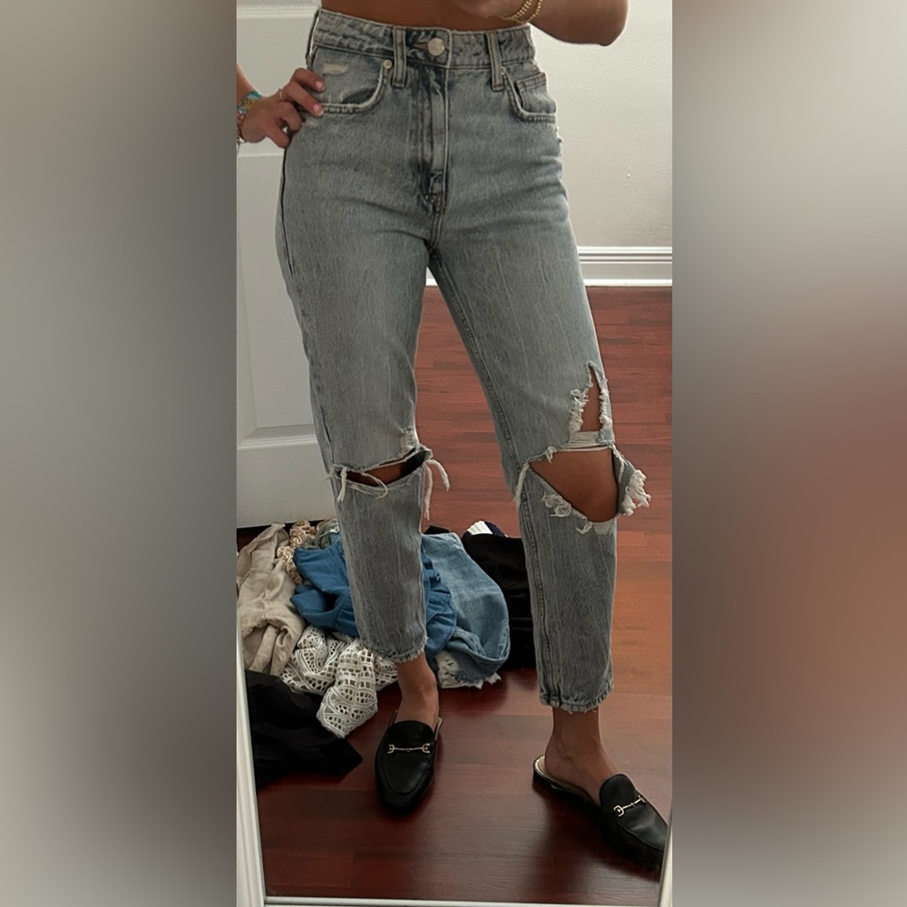 Zara Women’s Blue Ripped Jeans